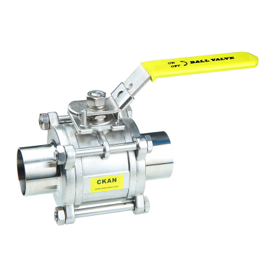 Sanitary Stainless Steel 304 welding Manual Ball Valves With Low Platform