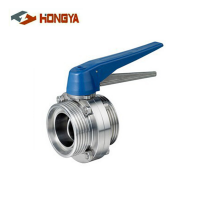 SS304 Sanitary Stainless Steel Manual with Trigger Handle Sanitary Thread Butterfly Valves